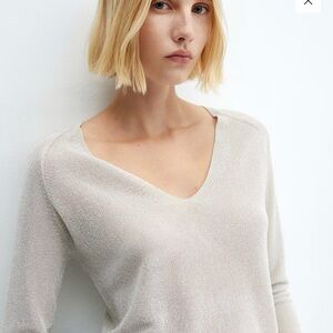 V-NECK LUREX SWEATER size M